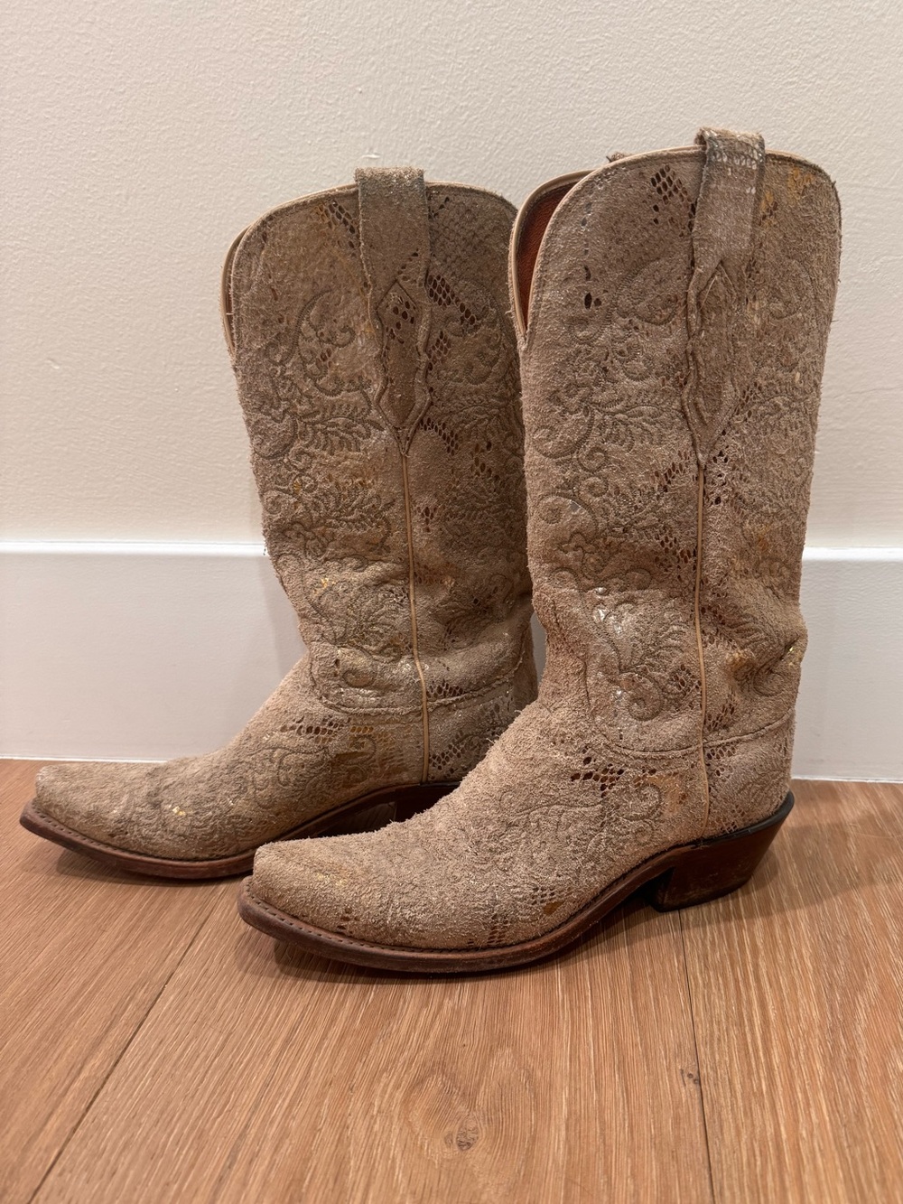 Lucchese Stone Python Print Boots